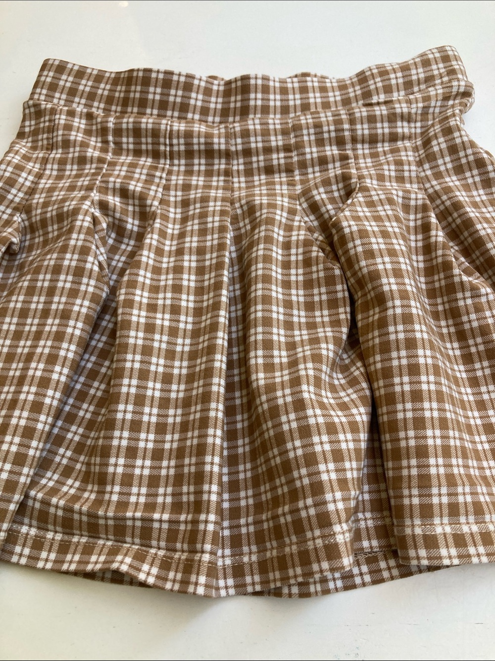Full Tilt Brown Plaid Flared Mini Skirt - Picture 3 of 8
